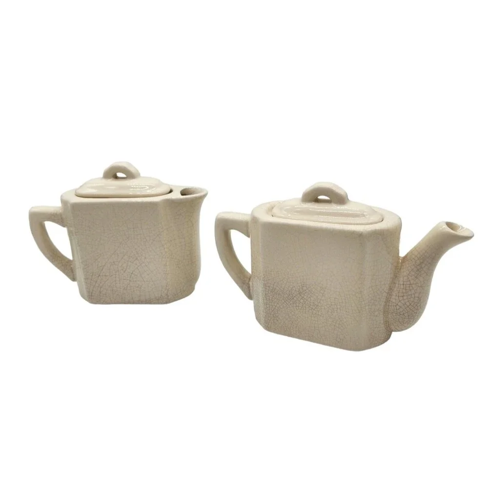 Vintage Restoration Hardware Individual Coffee Tea Service Ivory Ceramic 2001